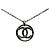 Collana con pendente Chanel Black CC placcato rutenio e strass Nero - vista 2