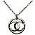 Collana con pendente Chanel Black CC placcato rutenio e strass Nero - vista 3