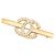 Spilla Bar Chanel Gold CC placcata oro e strass D'oro