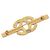 Spilla Bar Chanel Gold CC placcata oro e strass D'oro - vista 2