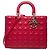 Lady Dior in agnello cannage rosso grande
