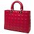 Lady Dior in agnello cannage rosso grande - vista 2