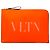 Portadocumenti Valentino in pelle arancione con Rockstud VLTN