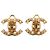 Orecchini Chanel Gold CC placcati oro con punte a clip D'oro