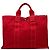 Hermès Sac Deauville MM aus rotem Canvas