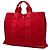 Hermès Sac Deauville MM aus rotem Canvas - Ansicht 2