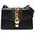 Borsa Gucci Black Small Calfskin Web Sylvie Satchel Nero