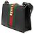 Borsa Gucci Black Small Calfskin Web Sylvie Satchel Nero - vista 2