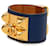 Hermès Blue Swift and Gold Plated Collier de Chien Bracelet  - view 2