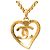 Collana con pendente a cuore Chanel Gold CC placcato oro D'oro - vista 2