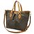 Borsa Tote Louis Vuitton Monogram Palermo PM Marrone Bianco Monogramma - vista 3