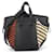 Borsa Loewe Hammock Compact in pelle e rafia Nero Arancione