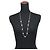 Collana lunga Chanel Gunmetal con strass Metallico - vista 4