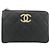 Monedero Chanel de piel de becerro granulado negro