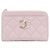 Tarjetero de piel de cordero rosa Chanel