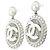 Orecchini a lobo in cristallo Chanel ABE874 Argento Bianco - vista 2