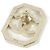 Broche Chanel ABB777 Pin Blanco Dorado - vista 2