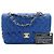 Timeless Borsa a patta classica media Chanel in agnello trapuntato blu