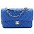 Timeless Borsa a patta classica media Chanel in agnello trapuntato blu - vista 2