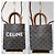 Céline CELINE Triomphe Canvas Calfskin Mini Vertical Tote Brown/Black Marrone Monogramma - vista 5