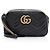 Borsa a tracolla piccola Gucci Matelasse Leather GG Marmont Nero