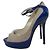 Escarpins en daim et émail Jimmy Choo Bleu Beige - vue 2