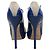 Escarpins en daim et émail Jimmy Choo Bleu Beige - vue 3