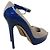 Escarpins en daim et émail Jimmy Choo Bleu Beige - vue 4