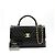 Chanel Chevron Coco Handle Gold Große Tote Schultertasche Schwarz