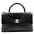 Chanel Chevron Coco Handle Gold Große Tote Schultertasche Schwarz - Ansicht 2