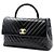 Chanel Chevron Coco Handle Gold Große Tote Schultertasche Schwarz - Ansicht 4