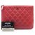 Chanel Clutch piccola con logo CC classico in agnello rosso