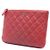 Chanel Clutch piccola con logo CC classico in agnello rosso - view 3