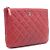 Chanel Clutch piccola con logo CC classico in agnello rosso - view 4