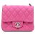 Chanel Mini Bolsa Caviar Petite Sac Classic Flap com Corrente Prateada Rosa - vista 2