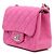 Chanel Mini Bolsa Caviar Petite Sac Classic Flap com Corrente Prateada Rosa - vista 3