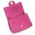 Chanel Mini Bolsa Caviar Petite Sac Classic Flap com Corrente Prateada Rosa - vista 6