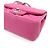 Chanel Mini Bolsa Caviar Petite Sac Classic Flap com Corrente Prateada Rosa - vista 9