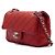 Chanel Borsa a tracolla e crossbody Mini Classic Flap in agnello rosso con catena argentata - vista 2