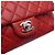 Chanel Borsa a tracolla e crossbody Mini Classic Flap in agnello rosso con catena argentata - vista 9