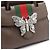Gucci Borsa Tote e Borsa a Spalla a Tracolla in Pelle Marrone con Farfalla di Cristallo e Manico Superiore - vista 4