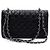 Chanel Borsa a tracolla Black Caviar Classic Medium con catena argentata Nero - vista 5
