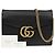 Gucci Borsa a tracolla portafoglio in pelle GG Marmont con catena Nero