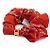Céline Americana Bandana roter Seiden-Scrunchie mit goldfarbenem Messing-Haarspange