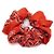 Céline Americana Bandana roter Seiden-Scrunchie mit goldfarbenem Messing-Haarspange - Ansicht 3