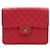 Chanel Clutch da donna in caviar rosso con logo CC dorato