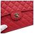Chanel Clutch da donna in caviar rosso con logo CC dorato - vista 9