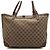 Gucci Borsa shopper a tracolla con bordi in pelle marrone - vista 4