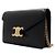 Céline Borsa a tracolla Triofee Margot in pelle di vitello nera lucida con catena dorata Nero - vista 3