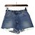 Gucci Short de denim eco con parche de oso para mujer Azul
